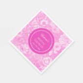 トイレピンクの花柄エレガントなブライダルシャワー スタンダードランチョンナプキン (角)