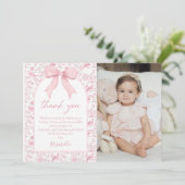 トイレピンクボウチャイノワジェリーフローラ誕生日 サンキューカード (スタンド正面)