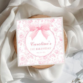 トイレピンクボウフローラチノワセリー誕生日ナプキンス スタンダードカクテルナプキン