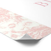 トイレピンクボウ誕生日ウェルカムサイン ポスター (角)