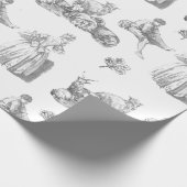 トイレフランスのヴィンテージパストラルシープボーイレディークラフト ラッピングペーパー (角)