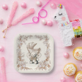 トイレブラウンテディベア車のベビーシャワー ペーパープレート (パーティー)