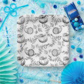 トイレブラックカボチャ9インチ。スクエア紙プレート ペーパープレート (パーティー)