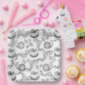 トイレブラックカボチャ9インチ。スクエア紙プレート ペーパープレート (パーティー)