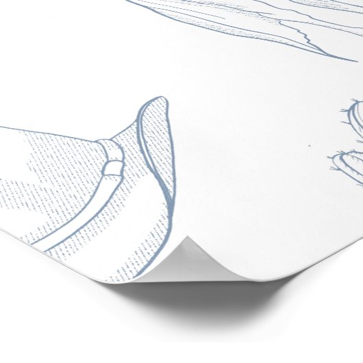 トイレブルーカウボーイウェルカムベビーシャワー ポスター (角)