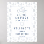 トイレブルーカウボーイウェルカムベビーシャワー ポスター (正面)