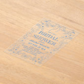 トイレブルーボウブライダルシャワー招待 アクリル招待状 (レイダウン)