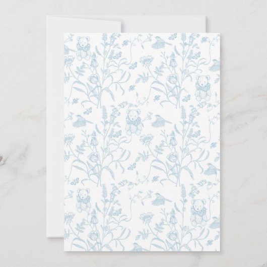 トイレベアーベイビーシャワーボーイ招待状 招待状 (裏面)