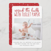 トイレペーパーで家を飾りつける愉快な写真 シーズンカード (正面/裏面)