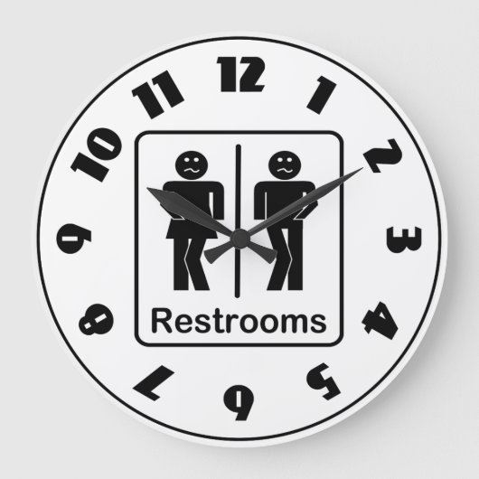 トイレマーク時計 ラージ壁時計 (正面)