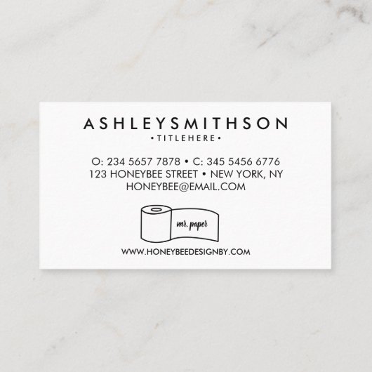 トイレミニマル紙 名刺 (裏面)