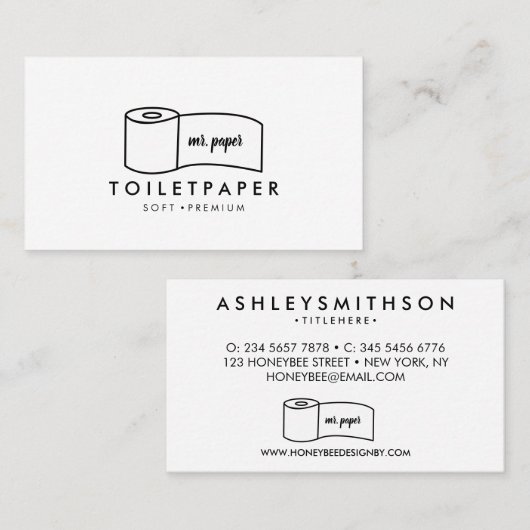 トイレミニマル紙 名刺 (正面/裏面)