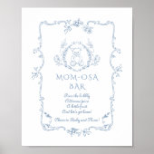 トイレモモザバーヴィンテージフレームテディベア ポスター (正面)