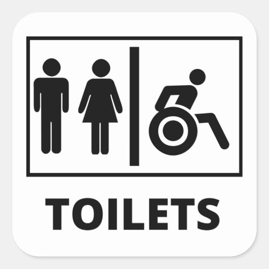 トイレラージスクエアステッカー スクエアシール (正面)