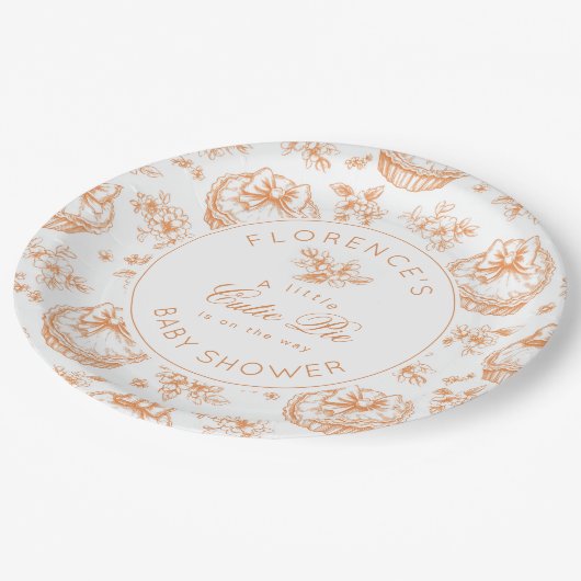 トイレリトルかわいこちゃんパイ赤ちゃんシャワー ペーパープレート (アングル)