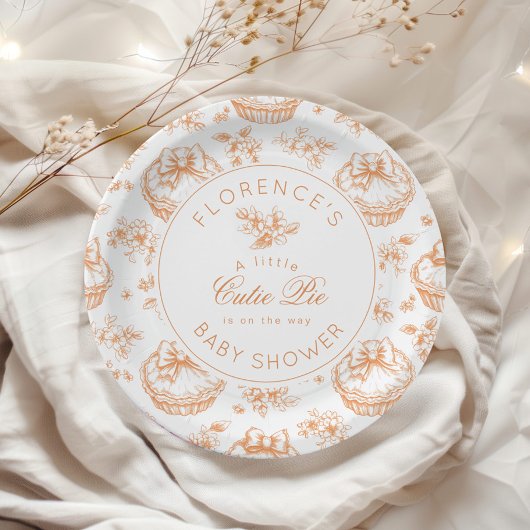 トイレリトルかわいこちゃんパイ赤ちゃんシャワー ペーパープレート