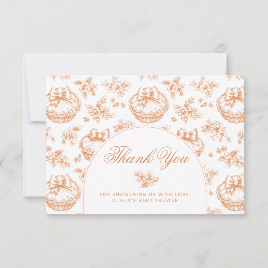 トイレリトルかわいこちゃんパイ赤ちゃん感謝していシャワーユー サンキューカード (正面)