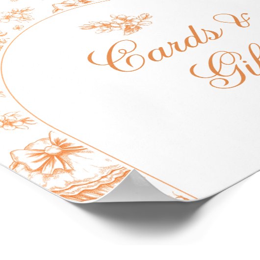 トイレリトルかわいこちゃんベビーシャワーカードとギフト ポスター (角)