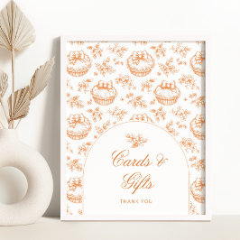 トイレリトルかわいこちゃんベビーシャワーカードとギフト ポスター