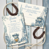 トイレリトルカウボーイテディベアブックベビーカード 招待状