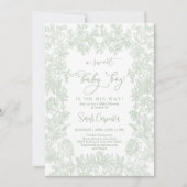 トイレヴィンテージフレームベビシャワーボーイ 招待状 (正面)