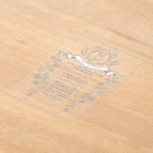 トイレヴィンテージフレーム陳腐なベビーシャワー アクリル招待状 (レイダウン)