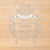 トイレヴィンテージフレーム陳腐なベビーシャワー アクリル招待状 (正面)