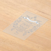 トイレヴィンテージフレーム陳腐なベビーシャワー アクリル招待状 (レイダウン)