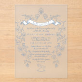 トイレヴィンテージフレーム陳腐なベビーシャワー アクリル招待状 (正面)