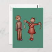 トイレ付きガールスタッフィングシャツの漫画紙 ポストカード (正面/裏面)