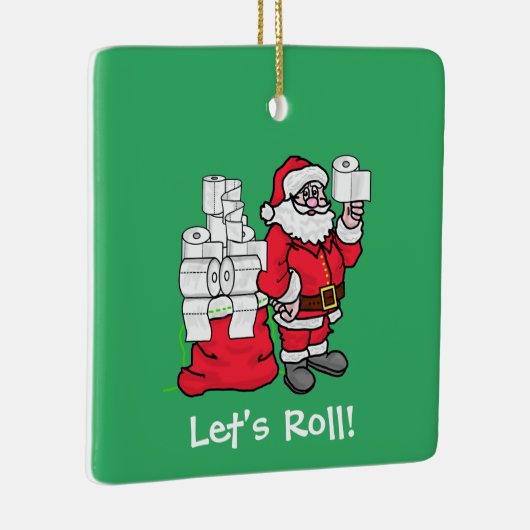 トイレ付きサンタ紙クリスマスオーナメント セラミックオーナメント (右)