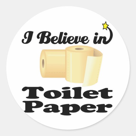 トイレ信じに入った紙 ラウンドシール (正面)