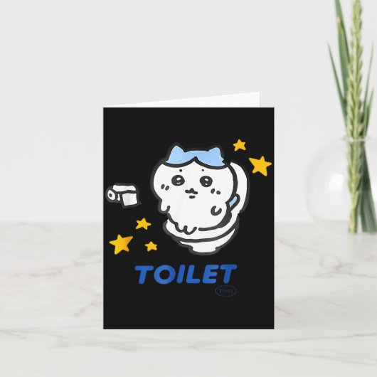 トイレ時間ちかわ meme 面白Tシャツ カード (正面)