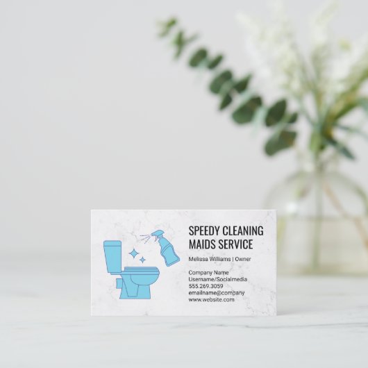 トイレ清掃ロゴ 名刺 (スタンド正面)