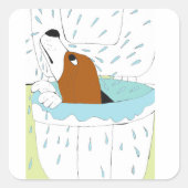 トイレ犬 スクエアシール (正面)