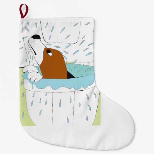トイレ犬 ラージクリスマスストッキング (正面)