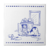 トイレ紙おもしろいキティ猫バスルームトイレルルック タイル (正面)