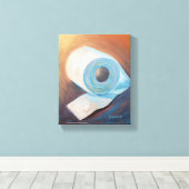 トイレ紙ウォールアートバスルームの装飾キャンバスの印刷 キャンバスプリント (インサイチュ (ウッドフロア))