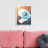 トイレ紙ウォールアートバスルームの装飾キャンバスの印刷 キャンバスプリント (インサイチュ (リビング))