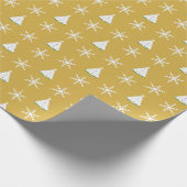 トイレ紙クリスマスツリーと雪片 ラッピングペーパー (角)