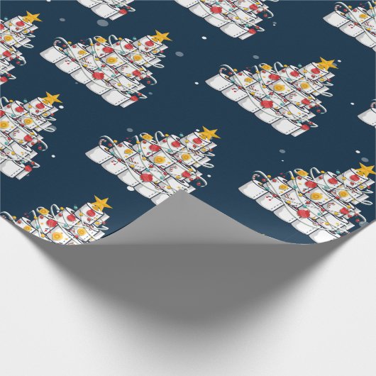 トイレ紙ツリー2020、おもしろいクリスマス ラッピングペーパー (角)