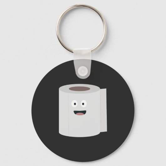 トイレ紙付顔 キーホルダー (正面)