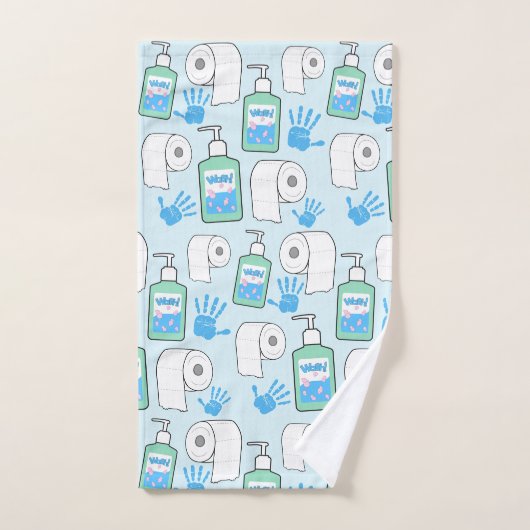 トイレ紙及びハンドサニタイザパターン ハンドタオル (ハンドタオル)