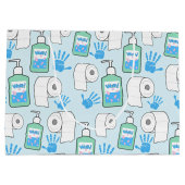 トイレ紙及びハンドサニタイザパターン ラージペーパーバッグ (裏面)