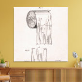 トイレ紙特許番号465,588 by S. Wheeler 1891 キャンバスプリント (インサイチュ (リビング))