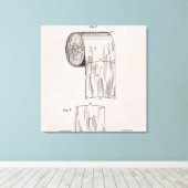 トイレ紙特許番号465,588 by S. Wheeler 1891 キャンバスプリント (インサイチュ (ウッドフロア))