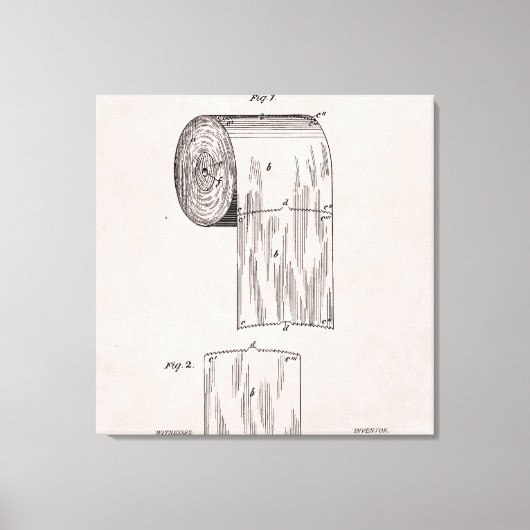 トイレ紙特許番号465,588 by S. Wheeler 1891 キャンバスプリント (正面)