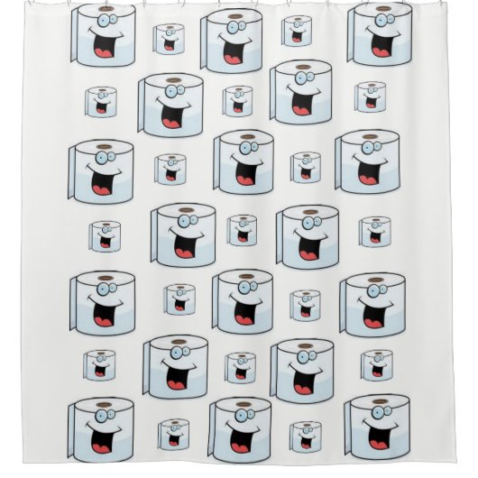 トイレ紙白い子供のショーカーテン シャワーカーテン (正面)