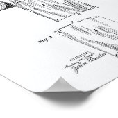 トイレ紙転が1891パテントアート – ホワイト紙 ポスター (角)