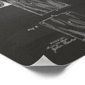 トイレ紙転が1891パテントアート – Chalkboard ポスター (角)
